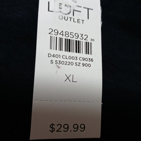 NWT Loft Floral Gold Cone Navy Tee 100% Cotton - Picture 6 of 8